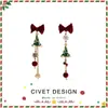 Pendientes de Navidad con Borla de Estrella de Cinco Puntas, Pendientes Lindos y Dulces de Otoño e Invierno, Versátiles y Elegantes, Clips para Orejas sin Perforar para Mujer