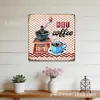 Ilustrações de arte personalizadas em folha de flandres para louças de café, peças decorativas quadradas 20x30cm