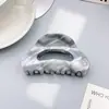 Pinza para el Cabello de Media Luna Hueca Estilo Coreano para Mujer, Pinza de Tiburón Degradado con Letra Dorada de Acetato Imitación, Pasador de Moda Retro