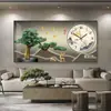 Reloj de pino moderno de lujo ligero de bienvenida, reloj de pared, calendario para sala de estar, reloj electrónico, decoración para comedor, reloj de pared