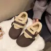 Zapatos cálidos de algodón, estilo invernal mullido, zapatos Birkenstock para mujer 2026, 5 cm de grosor y forro polar, nuevo diseño versátil con tacón oculto