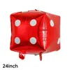 Cartas de Juego Transfronterizas Globo de Película de Aluminio Dólar Picas 24 pulgadas Dado Cubo de Seis Caras Globo Decoración Tema Casino