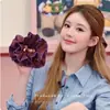 Goma para el pelo de cuadros morados estilo Zhao Lusi para mujer, Sujetador de coleta de alta gama para otoño e invierno, Accesorio para moño