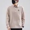 Camisa Polo para Hombre Otoño/Invierno 2026 con Cuello de Solapa, Corte Holgado, Manga Larga, Forro Polar, Nuevo Bordado, Top Casual de Negocios