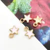 1 Accesorio de Joyería DIY Color Oro K Aleación de Esmalte Colgante Pequeño Pulsera Encanto Pequeña Estrella de Esmalte Pentagrama