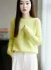 Marca 2026 Otoño Estilo OL Elegante Suéter Redondo Regular Suéter de Punto para Mujer Directo del Fabricante
