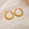 Brincos de Influenciador Transfronteiriços Europeus e Americanos da Moda, Estilo Popular, Argolas Elegantes Torcidas, Brincos Pendentes Geométricos de Aço Titânio para Mulheres, Vazados Vintage