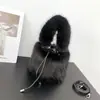 2023 nuevo estilo bolso cubo portátil de pelo sintético de zorro correa peluda bolso bandolera color macarrón dulce simple