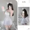 Qian Nai Pura Sexy Hilo de Hielo Tirantes Camisón Ropa Interior Sexy Tentación de Cadera Uniforme de Agua Muerta traje 1019
