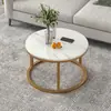 Fábrica de Mesas de Centro Transfronteiriça Feitas Sob Medida Simples Modernas Pequeno Apartamento Sala de Estar Uso Doméstico Ferro Forjado de Luxo Leve Mesas Redondas Aninhadas Grandes e Pequenas