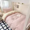 2026 Nuevo Modelo Color Sólido Dos Tonos Cama Individual para Estudiante Juego de Tres Piezas Cama Litera de Dormitorio Funda de Edredón Individual Funda de Edredón Pieza Única