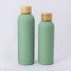 Venta al por mayor transfronteriza 304 Acero Inoxidable Botella de Boca Pequeña Vaso Termo Vaso de Agua para Deportes al Aire Libre Vaso para Coche Tapa de Bambú Sello