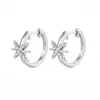 Pendientes sencillos y de moda de plata 925, producto de lujo ligero de alta gama, exquisitos pendientes de aro redondos estilo ins de moissanita