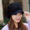Chapéu de Coelho Rex com Forro de Fleece Feminino Inverno Estilo Coreano Chapéu de Pelo de Coelho Novo Chapéu de Pato de Inverno Chapéu de Tricô Espesso Quente