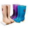 Botas de lluvia altas hasta la mitad de la pantorrilla Botas de lluvia para mujer de moda impermeables antideslizantes zapatos de agua Zapatos de goma para trabajo en lavandería cocina cubrezapatos botas de cubo