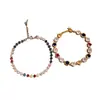 Pulsera de Parche de Oro Real de 18K Electrochapado con Circonita Cuadrada y Corazón Redondo, Simple y Versátil, Lujo Ligero, Sensación de Alta Gama, Joyería para Mujer