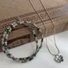 Nuevo Estilo 2025 Xiada Retro Colorido Flor Perlas Apiladas Collar Cadena Clavícula Estilo Chino Nuevo para Mujer Moderno y Versátil