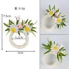 Decoración de Hebilla para Servilleta de Pascua de Primavera Conejo Huevo Ajuste de Mesa de Hotel de Pascua Flor Artificial Huevo Anillo para Servilleta