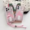 Linda Funda 3D de Lunares My Melody para Estuche de Lazo para Teléfono Apple 17 Pro Max iPhone 18 con Correa 16