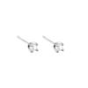Pendientes coreanos de plata 925 con pasador Tremella, mini pendientes de cuatro garras antiperlas para mujer, pendientes sencillos para dormir sin recoger.