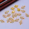 Borde Microincrustado Oro Real 14k Flor de Bauhinia de Cinco Pétalos Doble Colgante 8mm Accesorios para Joyería DIY Hechos a Mano