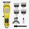 Novo aparador de cabelo elétrico retrô cabeça de óleo cabeça leve escultura gradiente display digital LCD Recarregável Salão de beleza Aparador de cabelo elétrico