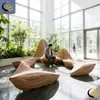 Silla de Camello de Madera con Forma Irregular, Silla de Ocio para Centro Comercial, Taburete Creativo de Asiento de Madera Maciza, Silla de Madera de Descanso Pública para Exteriores