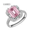 Anillo cuadrado de plata de ley S925 transfronterizo con diamante de alto carbono, diamante rosa, para mujer, 5 quilates, anillo de compromiso con diamante, diseño de moda avanzado