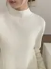 2025 Andy Terciopelo Camisa Térmica de Cuello Alto para Mujer Invierno Cálido Suéter de Punto con Interior Grueso Amigable con la Piel