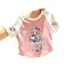 Camiseta de Manga Corta para Niña 2026 Nuevo Estilo para Niños Mayores, Top de Algodón Puro Lindo de Verano para Niña con Costuras Visibles, Camiseta Básica de Corte Holgado