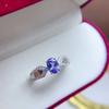 Nuevo Anillo Plata 925 Incrustado Tanzanita Natural Anillo Multitalla Multiestilo para Mujer Fábrica Transfronteriza en Vivo