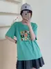 Ventas Directas del Mercado de las Trece Línas: Camiseta de Algodón Copo de Nieve de Verano, Cuello Redondo, Corte Ajustado, Mangas Cortas Versátiles, Suministro para Tienda Física, Envío Directo de Una Pieza