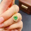 Venta al por mayor de fábrica Popular Colgante de Esmeralda Natural Plata S925 Incrustado Piedra Principal 6*6 Joyería de Lujo Venta Directa de Fábrica