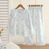 Novos Pijamas Infantis para Meninas 2026, Conjunto Fino de Algodão Nuvem para Primavera e Outono com Manga Longa, Roupa de Casa de Verão para Meninas Mais Velhas