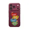 Lanyard de mentalidad positiva aplicable funda para teléfono Apple 18pm 16 agujeros precisos textura de cuero iphone17 silicona 15 Rojo burdeos