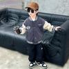 Chaqueta de Béisbol Bordada con Bloques de Color Otoñal para Niño Estilo Coreano Abrigo Moderno para Niños Pequeños y Niños Jóvenes