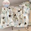 Pijama de Gaze de Algodão com Bojo para Mulheres Modelo Dachshund 2026 Novo Conjunto de Três Peças para Primavera, Outono e Verão