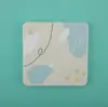 Set de serie de tierra de diatomeas de posavasos redondos y cuadrados, alfombrillas absorbentes y termoaislantes con patrón de animales y plantas estilo japonés