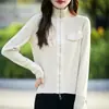 Cárdigan de lana de punto fino con cuello alto, doble cremallera, bolsillos falsos, para mujer, otoño e invierno, chaqueta de punto versátil de alta gama