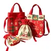 Bolsa de regalo de Navidad con cordón, bolsa de almacenamiento de lona con temática de manzana, bolsa decorativa, bolsa de regalo de Navidad, personalizable