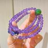 Pulsera de Múltiples Círculos Happy Planet de Alta Calidad con Diseño de Amatista y Citrino Natural