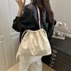 Bolso Balde Plisado con Cordón para Mujer, Nuevo Estilo de Moda 2025, Gran Capacidad, Verano Casual, Hombro, Tote Combinable