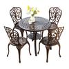Mesa e Cadeiras de Exterior de Fábrica, Mesa de Jantar de Alumínio Fundido para Pátio e Jardim, Mesa Redonda de Alumínio Fundido para Varanda e Villa, Personalização