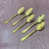 Cuchara de Postre con Carcasa de Acero Inoxidable, Cuchara de Línea, Cuchara de Punto de Perla, Cuchara para Comer en Casa y Restaurante, Cuchara con Patrón Europeo