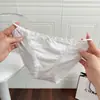 Minimalista~Francesa Sexy Tirante Fino Ropa Interior de Seda de Hielo para Mujer Deseo Puro Hueco Transpirable Entrepierna de Algodón Puro Tanga para Dama