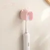 Portacepillos de dientes a prueba de polvo con forma de oso, montado en la pared sin taladro, con tapa, estante para cepillos de dientes a prueba de polvo, estante universal escurridor para cepillos de dientes eléctricos