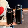 Copo Térmico Simples de Grande Capacidade para Estudantes, Caneca de Café com Aparência Sofisticada, Copo de Água Portátil para Escritório com Separação de Chá e Água para Homens