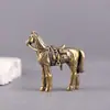 Latón Puro Zodiaco Militar Caballo Caballo de Guerra Objetos Antiguos Retro Decoración del Hogar Mascota de Escritorio para Té Artesanías Adornos de Cobre