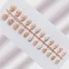 Uñas Postizas Cortas con Puntas Blancas Francesas, Piezas de Uñas Terminadas con Pedrería y Lunares, Puntas de Uñas Portátiles Removibles, 24 Piezas