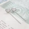 Brincos Femininos Novos Estilo Coração de Pêssego com Zircônia e Diamante Cintilante, Borla, Luxo Leve de Alta Qualidade, Exquisitos, Versáteis, Modernos, Joias de Orelha para Mulheres